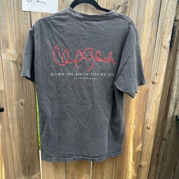 Vintage Clint Black "Down The Black Top We Go" Men's L Vintage T-Shirt Black - Picture 9 of 9